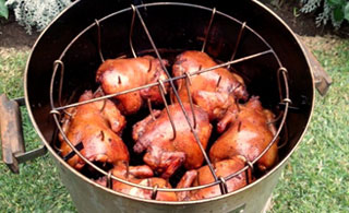 pollos en cilindro ahumador manual paso 6 mr grill chile