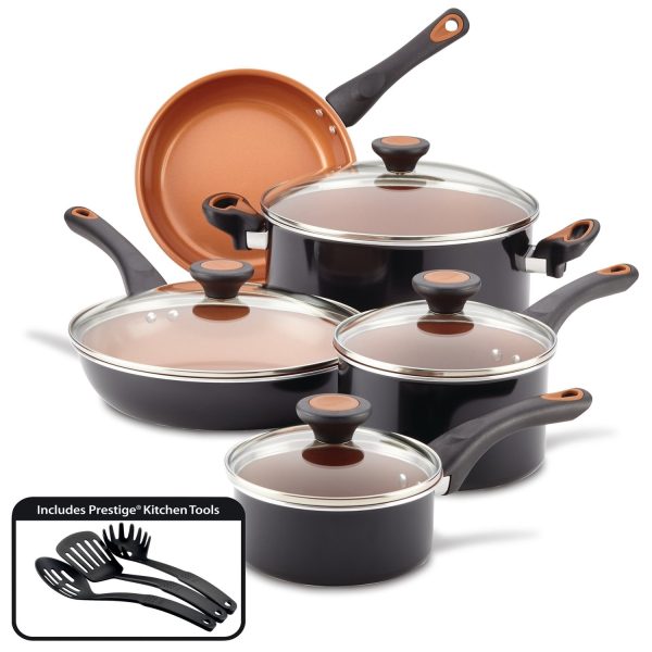 Set 12 Piezas Ceramica De Cobre Con Tapas Vidrio Farberware